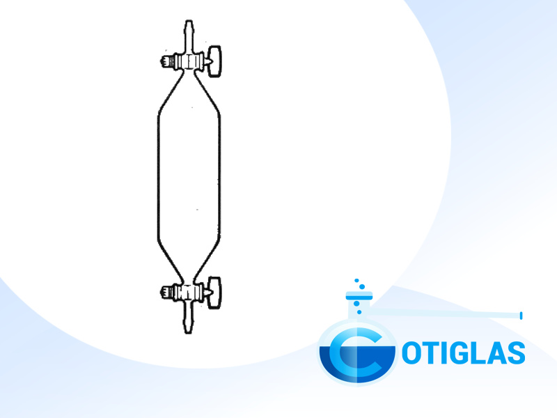 Ampola para amostra de gases com torneira de vidro ou teflon