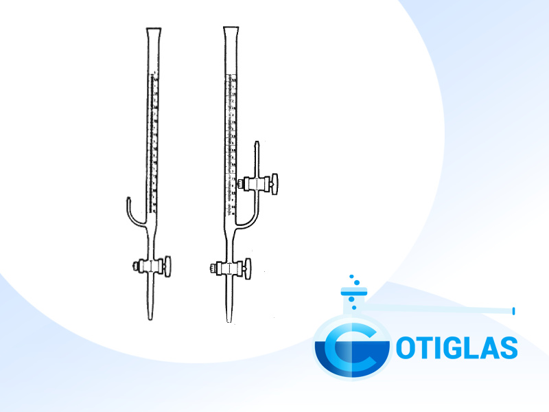 Bureta graduada com saída lateral
